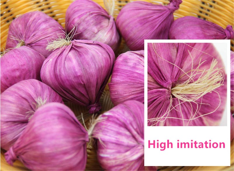Zzooi Artificial Lifelike Fake Garlic Faux Garlic White and Red 10PCS Totall - Image 3
